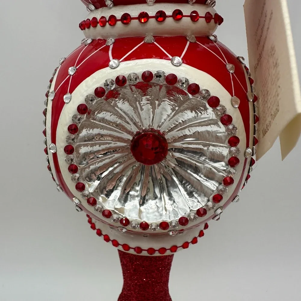 2012 PATRICIA BREEN MAJESTIC FINIAL RED CHRISTMAS‎ HOLIDAY 9.84